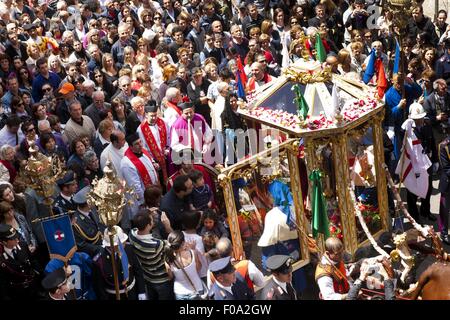 Procession for Holy Ephysius at Cagliari, Sardinia, Italy Stock Photo