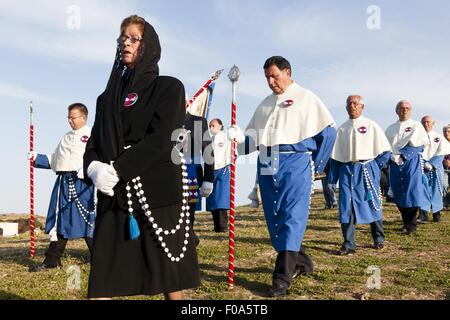 People in Sant'Efisio procession, Pula, Sardinia, Italy Stock Photo