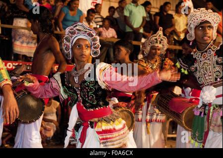 Performers performing at Navam Perahera in Colombo, Sri Lanka Stock Photo