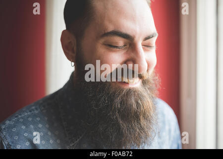 Portrait of young bearded man Stock Photo