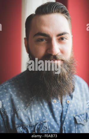 Portrait of young bearded man Stock Photo