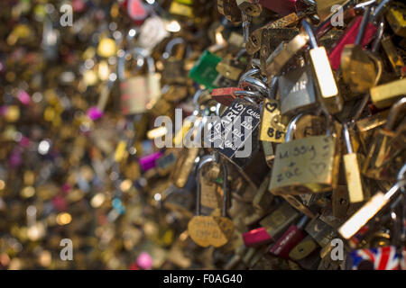 Love Locks, Pont des Arts, Paris, France Stock Photo