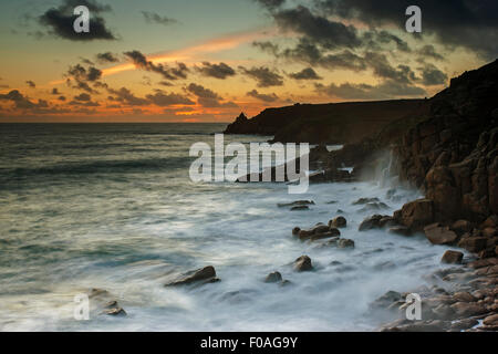 Sunset Over Gwennap Head, Cornwall Stock Photo