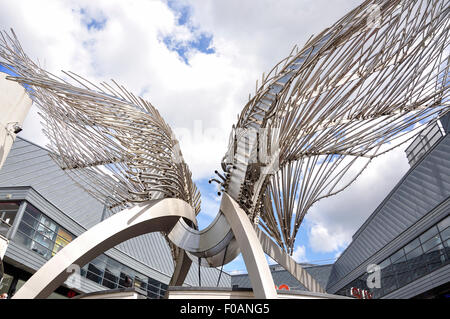 'Angel Wings 2003' sculpture, The N1 Centre, Islington, London Borough of Islington, London, England, United Kingdom Stock Photo