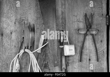 Tools On Wall Stock Photo