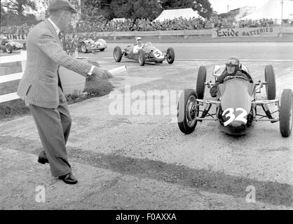 Stirling Moss at Goodwood 1954 Stock Photo