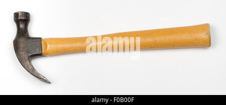 Old Claw Hammer isolated on a white background Stock Photo