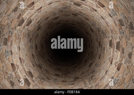 3d rendering of an old stones tunnel Stock Photo