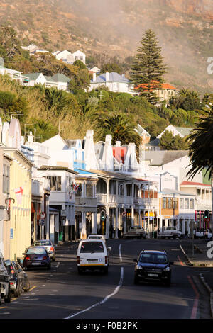 Main road through historic Simon's Town in False Bay, Cape Town Stock Photo