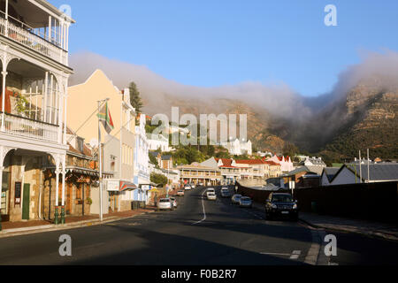 Main road through historic Simon's Town in False Bay, Cape Town Stock Photo