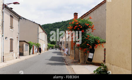 Douelle is a commune in the Lot department in south-western France Midi Pyrenees It is a port on the left bank of the Lot River. The village's history has been closely linked with the transport of local wine, as well as the manufacture of barrels. Stock Photo