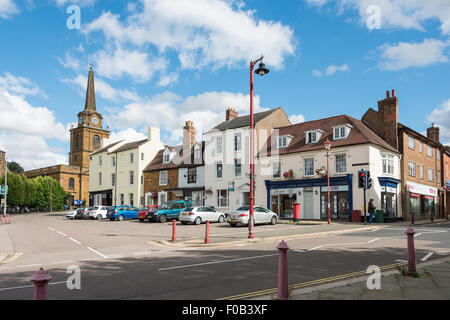 Holy Cross Church and Market Square, Daventry, Northamptonshire, England, United Kingdom Stock Photo