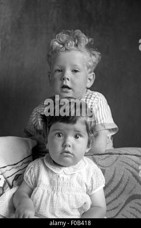 Portrait of a brother and sister Stock Photo