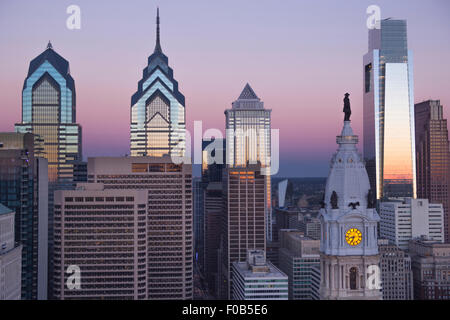 2013 HISTORICAL DOWNTOWN SKYLINE PHILADELPHIA PENNSYLVANIA USA Stock Photo