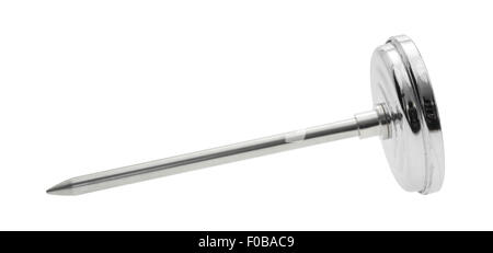 Side view of a new generic meat thermometer isolated on a white background. Stock Photo