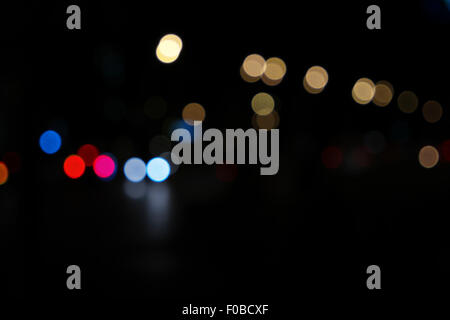 Abstract image bokeh lights in the night city Stock Photo