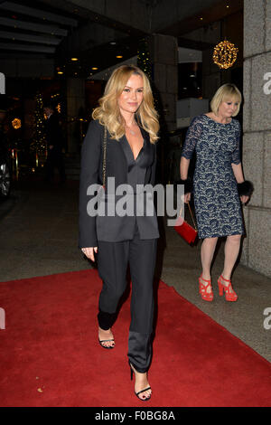 Actress and X Factor judge Amanda Holden arriving at an event in London Stock Photo