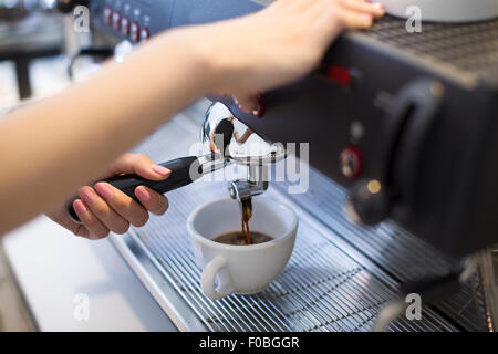 Barista making coffee Stock Photo