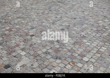 Street stone block pavement texture and background Stock Photo