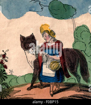 Little red riding hood and the big bad wolf vintage miniature figures ...