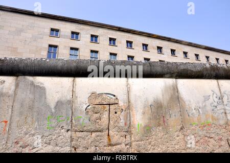 Berlin wall at the Topography of Terror museum in Berlin Stock Photo