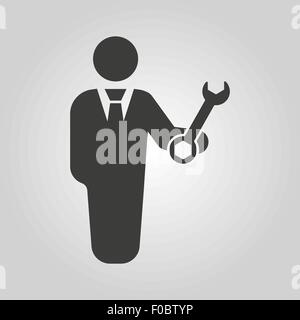 The support icon. Engineer and repair, technician, fixing symbol. Flat ...