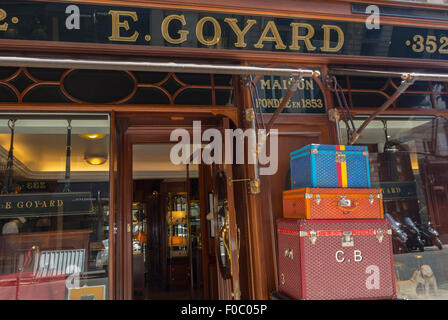 Goyard Luxury Store in Paris with Window and and People Waiting in