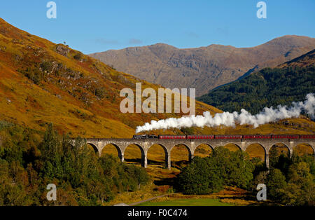 Jacobite Steam Train, Glenfinnan Viaduct, Lochaber, Scotland, UK Stock Photo