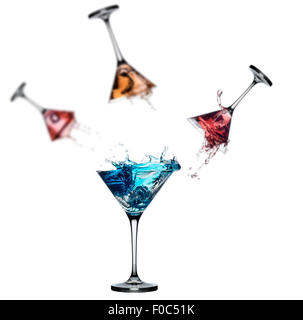 cocktail splash set isolated on white background Stock Photo