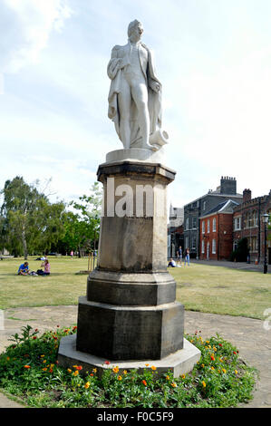 Statue of lord Horatio Nelson in the grounds of Norwich Cathedral Norfolk UK. Stock Photo