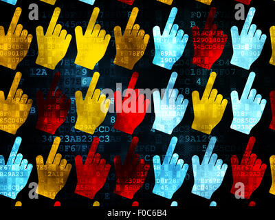 Marketing concept: Mouse Cursor icons on Digital Paper background Stock ...