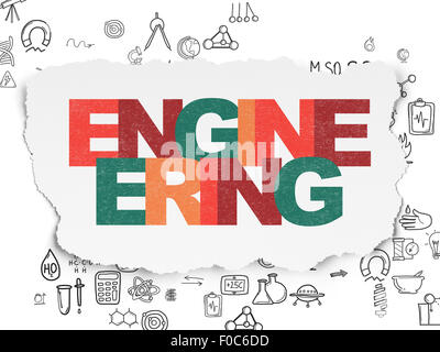 Science concept: Engineering on Torn Paper background Stock Photo