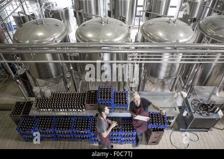 Brewery, tank or craft beer in machine for production with ...