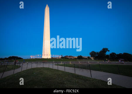 Washington Monument in DC seen at night Stock Photo