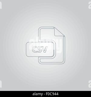 CSV extension text file type icon Stock Vector
