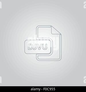 DJVU ebook file extension icon vector. Stock Vector