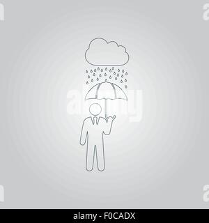 businessman with umbrella protect from rain Stock Vector