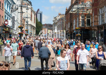 Briggate Leeds, the heart of the city centre retail area, West Yorkshire, UK Stock Photo