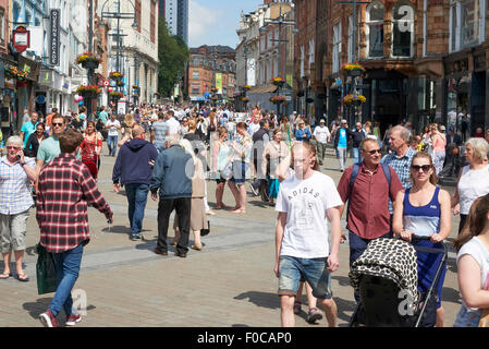 Briggate Leeds, the heart of the city centre retail area, West Yorkshire, UK Stock Photo