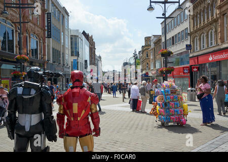 Briggate Leeds, the heart of the city centre retail area, West Yorkshire, UK Stock Photo