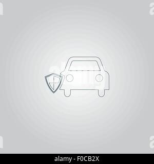 vehicle shield over gray background vector illustration Stock Vector