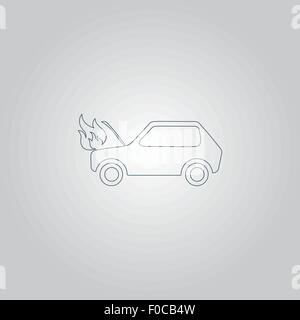car fired Stock Vector