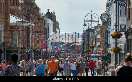 Briggate Leeds, the heart of the city centre retail area, West Yorkshire, UK Stock Photo