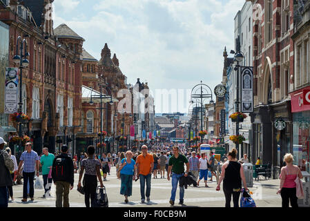 Briggate Leeds, the heart of the city centre retail area, West Yorkshire, UK Stock Photo