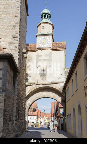 Röder Arch / Markus Tower, Rothenburg ob der Tauber, Franconia, Bavaria, Germany Stock Photo