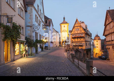 Plönlein, Rothenburg ob der Tauber, Franconia, Bavaria, Germany Stock Photo