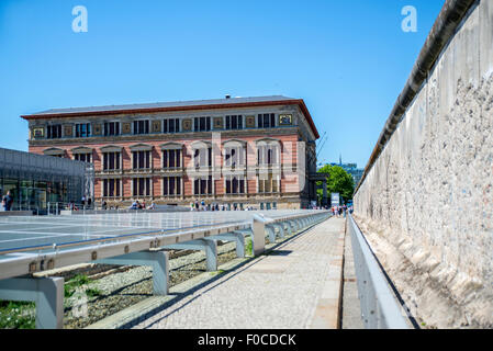 Section of the Berlin wall by the Topography of Terrors museum and Martin Gropius Bau Stock Photo