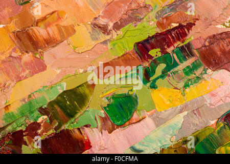 Oil painting abstract brushstrokes closeup Stock Photo