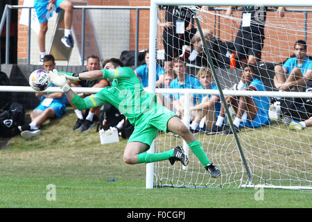 Nottingham, UK. 12th Aug, 2015. 2015 Cerebral Palsy World Games. Football Competition Brasil versus England. England keeper Giles Moore makes an excellent save © Action Plus Sports/Alamy Live News Stock Photo
