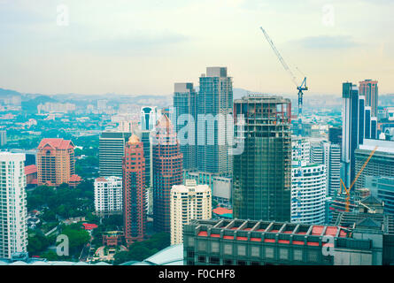 Construction site of modern skyscraper in Kualal Lumpur, Malaysia Stock Photo